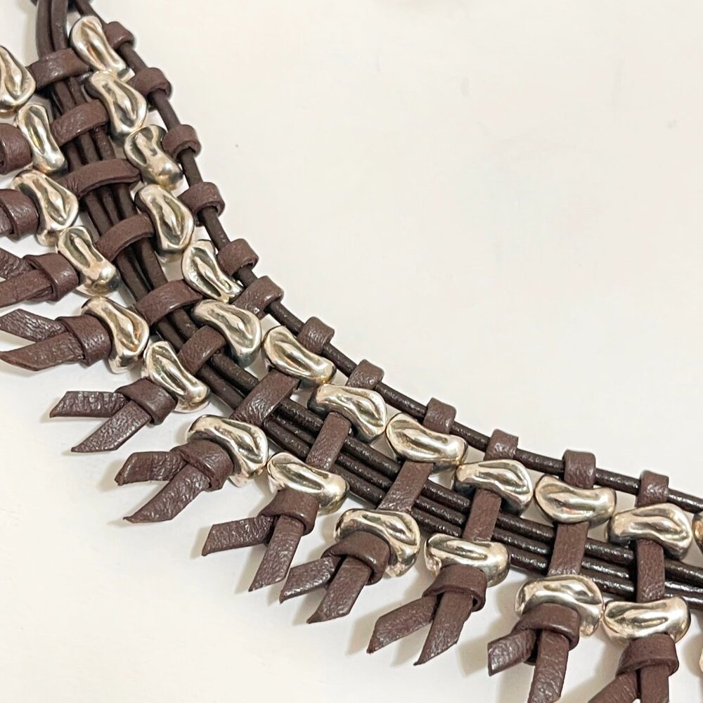 UNO de 50 Brown and Silver Layered Fringe Collar Necklace - Picture 6 of 11